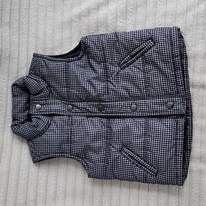 GYMBOREE Puffer Vest Size 4 Kids Winter Coat Hounds Tooth and Matching Hat